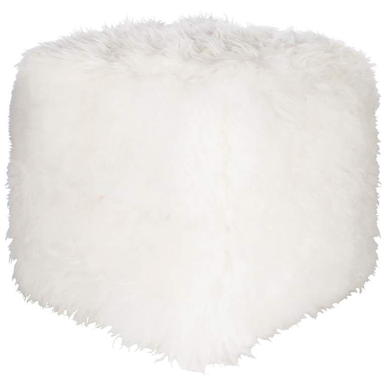 Image 1 Surya Bahati Cream Wool Pouf Ottoman