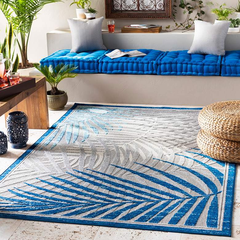 Image 1 Surya Big Sur BSR-2312 5&#39;3 inchx7&#39;3 inch Blue and Taupe Area Rug
