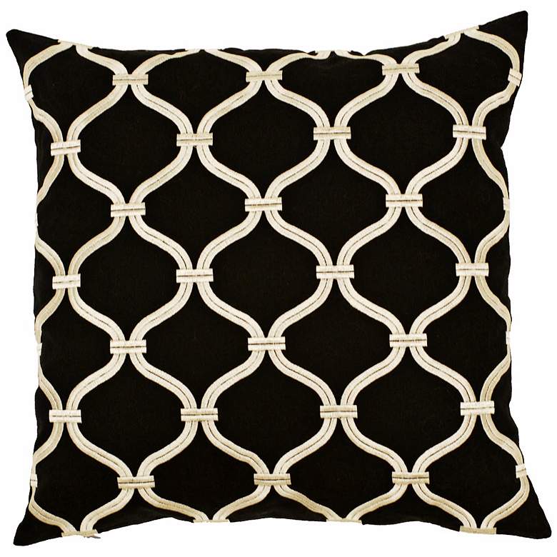 Image 1 Surya Black and Gold 18 inch Square Pillow
