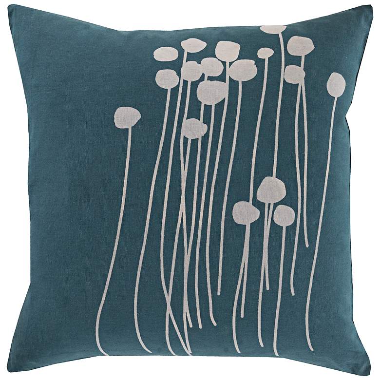 Image 1 Surya Blooming Buds Dark Green 18 inch Square Throw Pillow