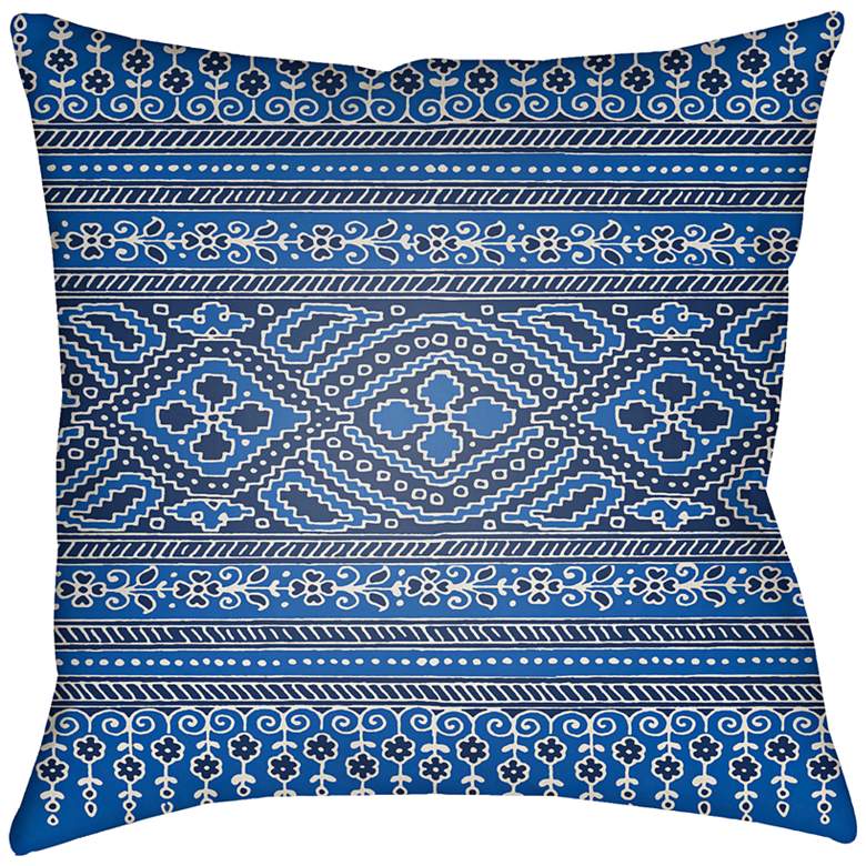 Image 1 Surya Britney Blue 18 inch Square Indoor-Outdoor Pillow