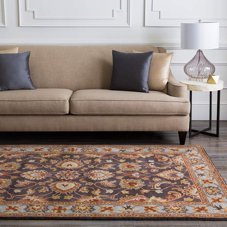 Image 1 Surya Caesar CAE-1004 5'x8' Charcoal and Camel Area Rug