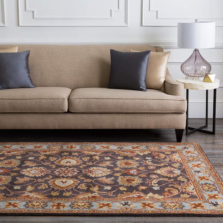 Image 1 Surya Caesar CAE-1004 5&#39;x8&#39; Charcoal and Camel Area Rug