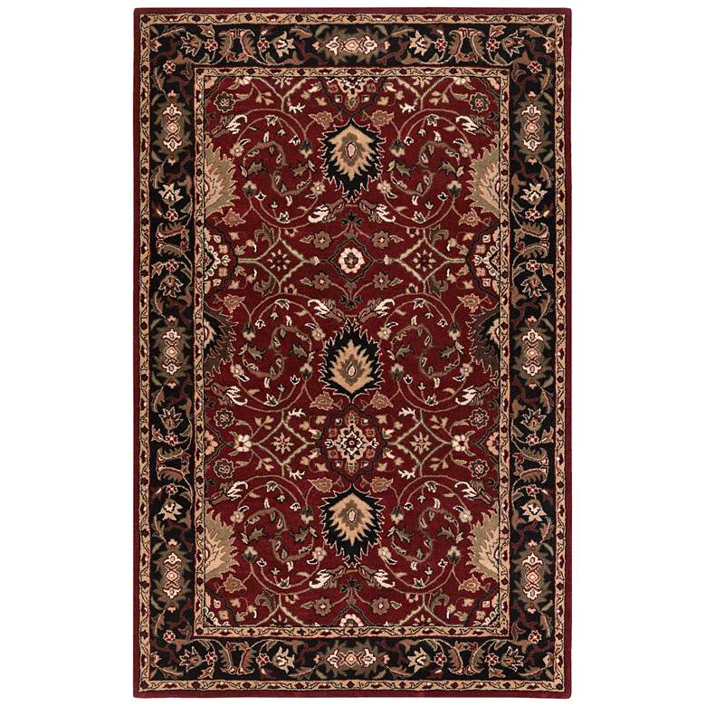 Image 2 Surya Caesar CAE-1031 5'x8' Burgundy and Black Area Rug