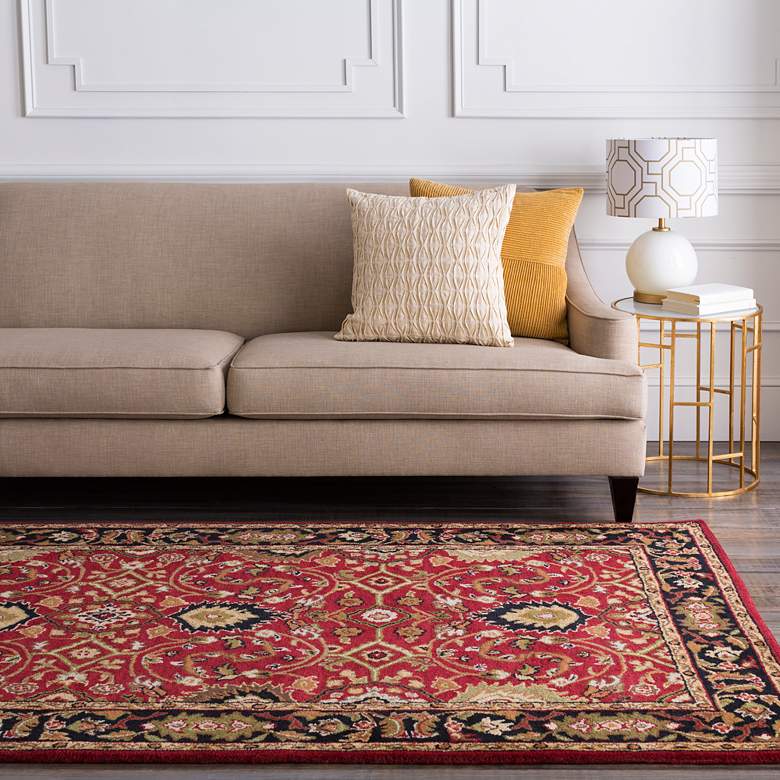 Image 1 Surya Caesar CAE-1031 5'x8' Burgundy and Black Area Rug