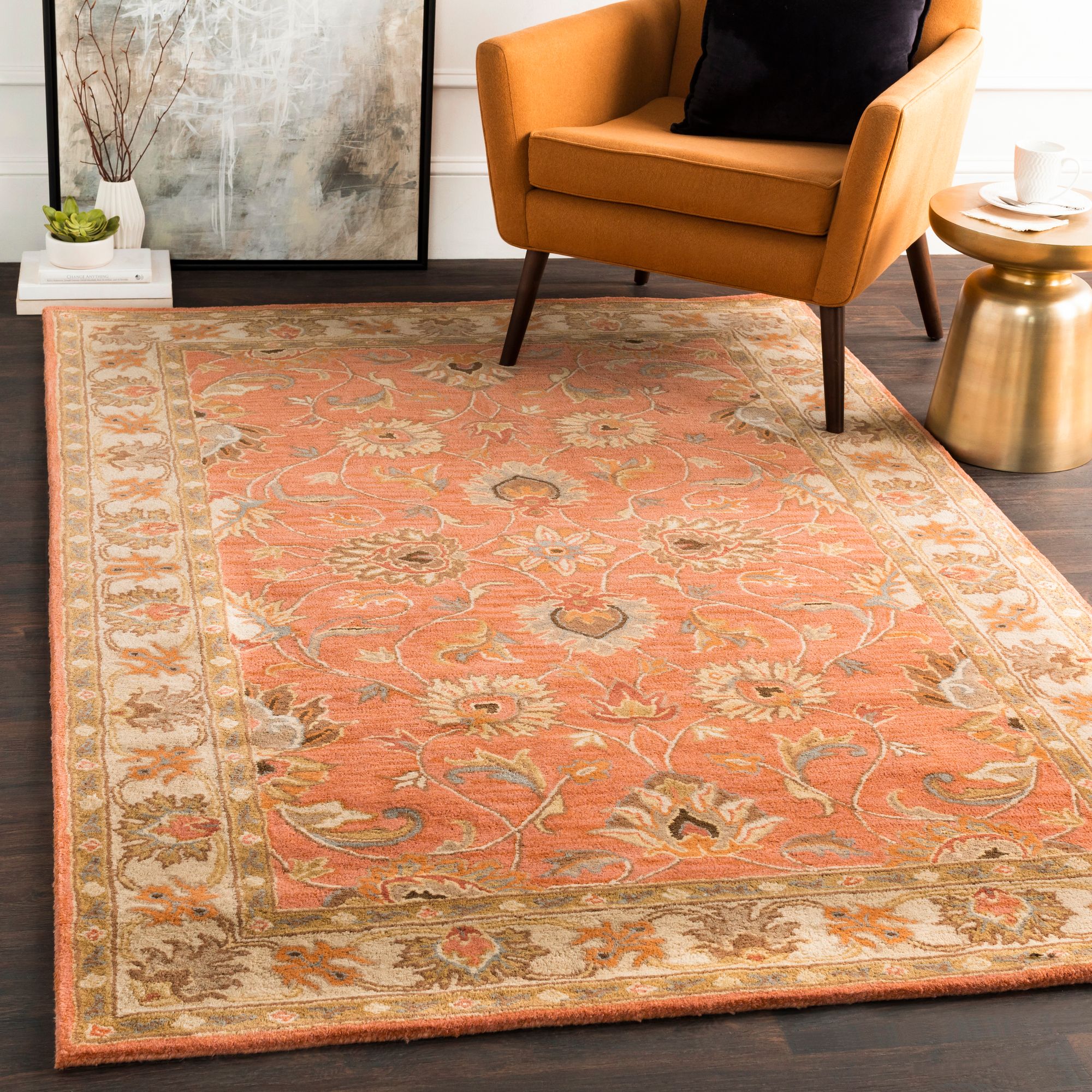 Thumbnail1 of Surya Caesar CAE-1124 7'6"x9'6" Camel and Moss Area Rug