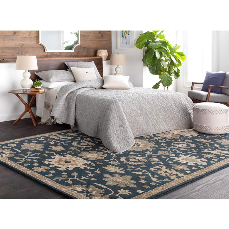 Image 1 Surya Caesar CAE-1154 5'x8' Navy and Tan Area Rug