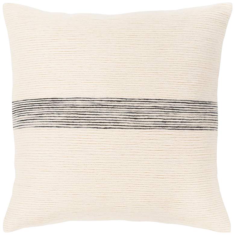 Image 1 Surya Carine Cream and Black 18 inch Square Decorative Pillow