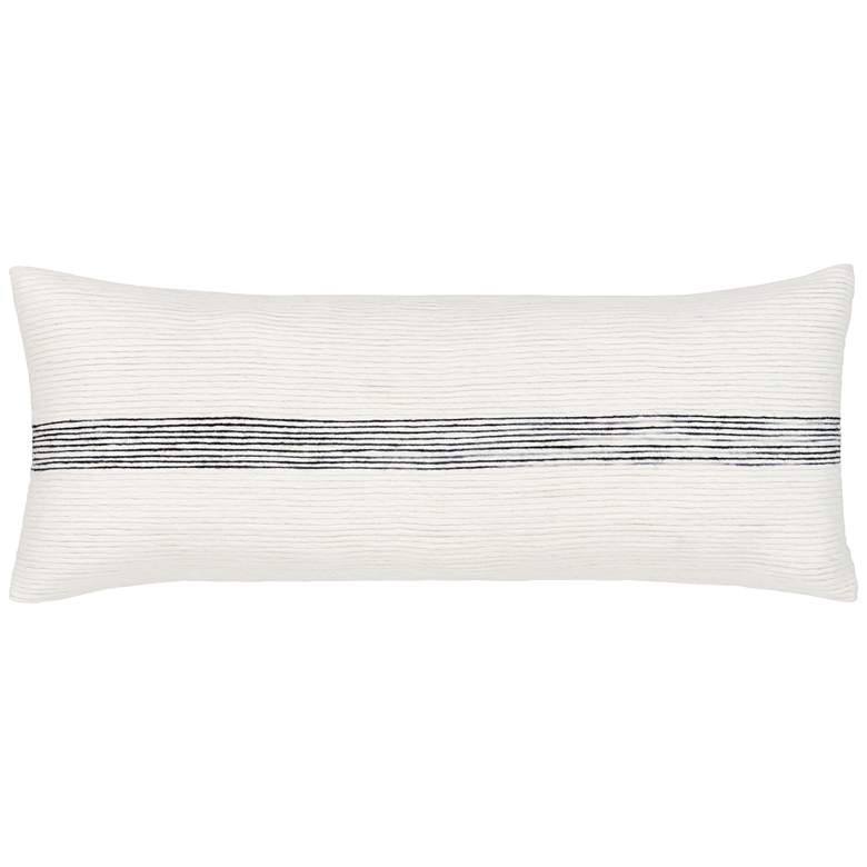 Image 2 Surya Carine Cream and Black 30 inch x 12 inch Decorative Pillow