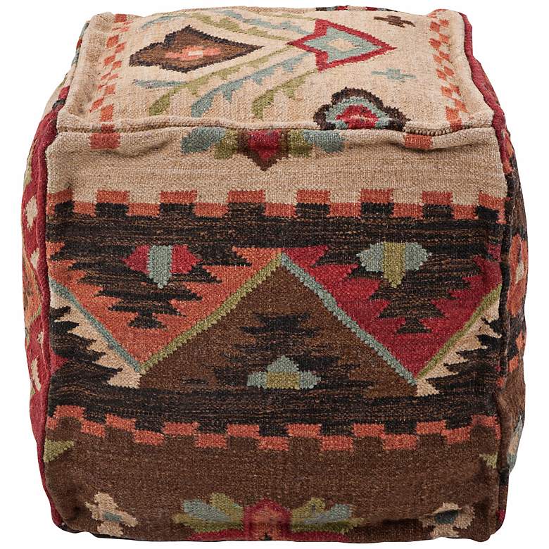 Image 1 Surya Carmelian Wool 18 inch Cube Ottoman Pouf