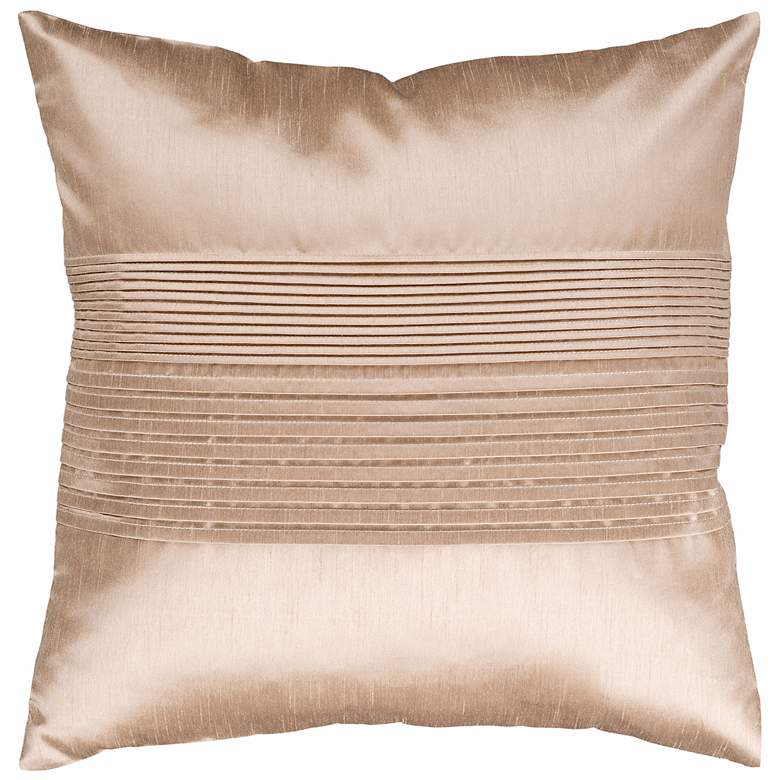 Surya Center Pleated 18&quot; Champagne Throw Pillow