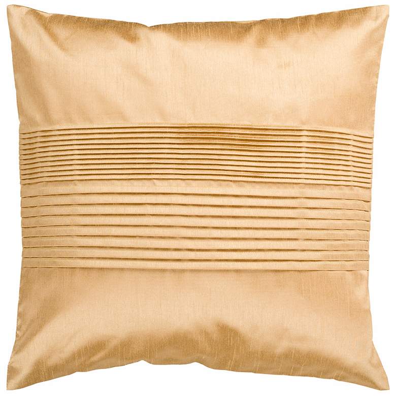 Image 1 Surya Center Pleated 18 inch Cumin Yellow Throw Pillow