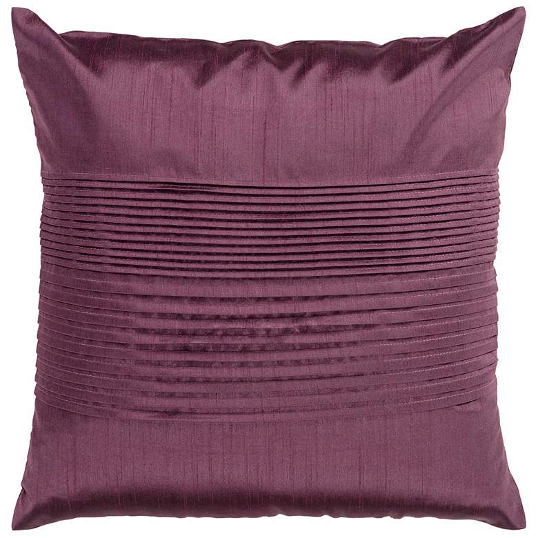 Image 1 Surya Center Pleated 18" Plum Purple Throw Pillow