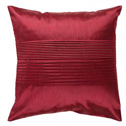 Surya Center Pleated 18&quot; Square Maroon Throw Pillow