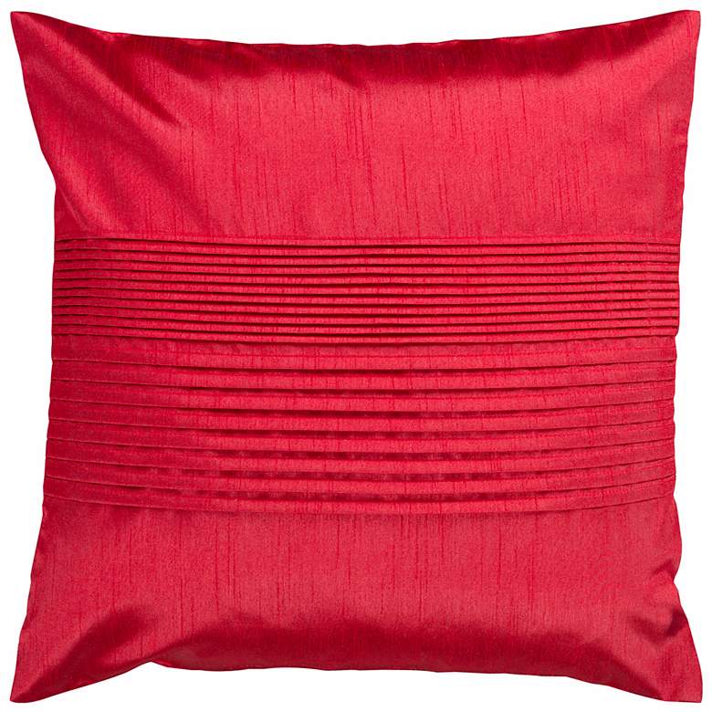 Image 1 Surya Center Pleated 18" Square Red Throw Pillow