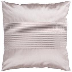 Surya Center Pleated 18&quot; Taupe Silver Throw Pillow
