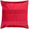 Surya Center Pleated 18" Square Red Throw Pillow