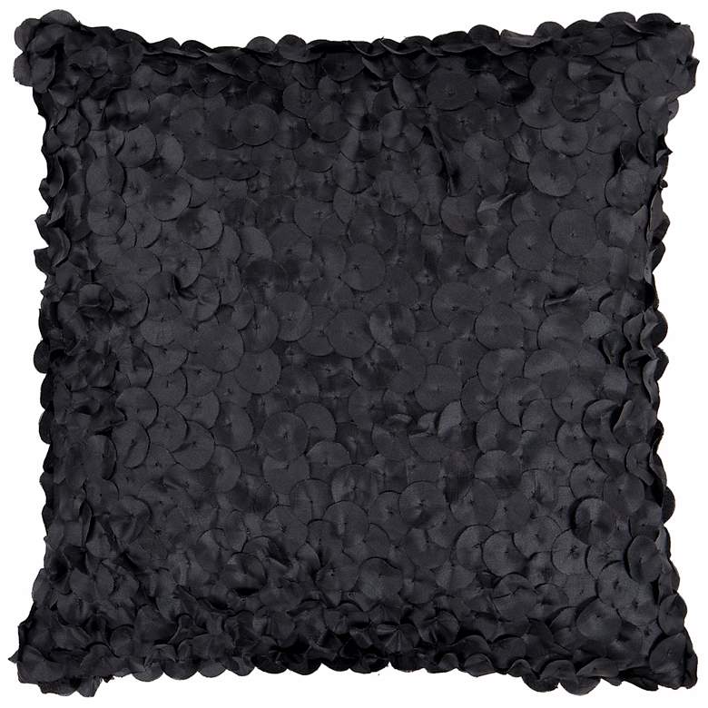 Image 1 Surya Circle Applique 18 inch Square Caviar Black Accent Pillow
