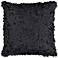 Surya Circle Applique 18" Square Caviar Black Accent Pillow