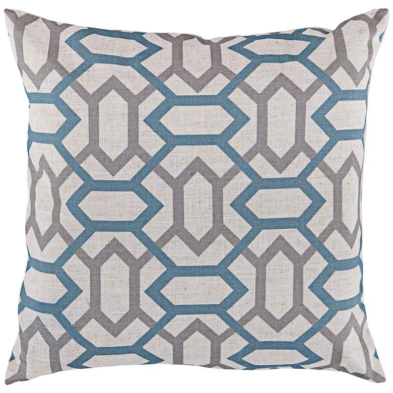 Surya Connect the Diamonds Blue 18&quot; Square Throw Pillow
