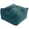 Surya Cotton Teal Velvet Pleated Pouf Ottoman