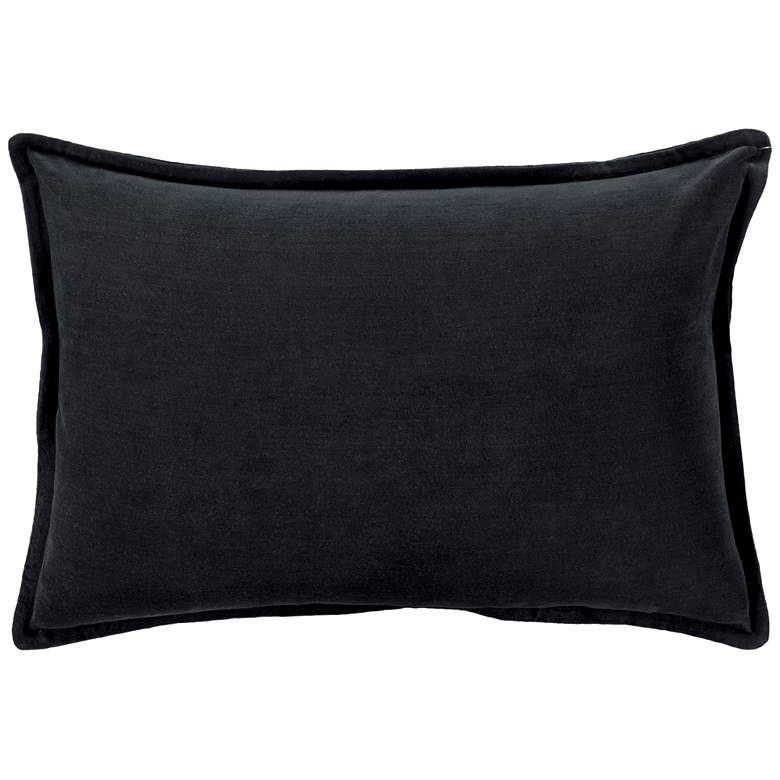 Image 1 Surya Cotton Velvet Black 19 inch x 13 inch Decorative Throw Pillow