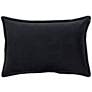 Surya Cotton Velvet Black 19" x 13" Decorative Throw Pillow