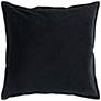 Surya Cotton Velvet Black 20" Square Decorative Throw Pillow