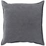Surya Cotton Velvet Charcoal 18" Square Decorative Pillow