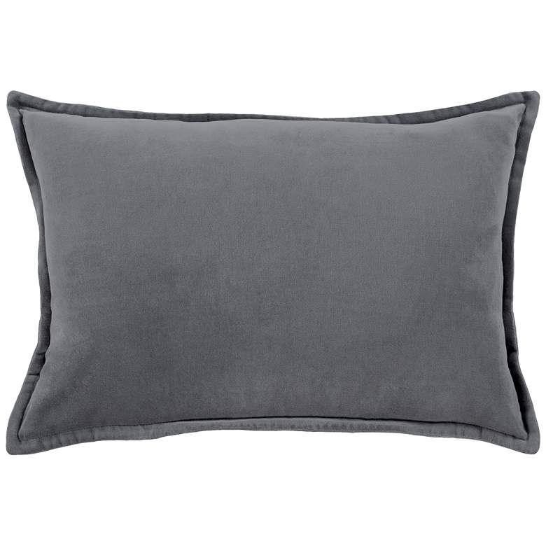 Image 1 Surya Cotton Velvet Charcoal 19" x 13" Decorative Pillow