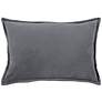 Surya Cotton Velvet Charcoal 19" x 13" Decorative Pillow