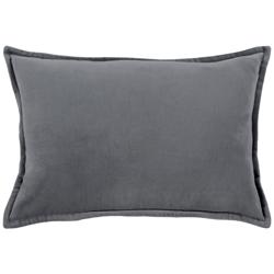 Surya Cotton Velvet Charcoal 19&quot; x 13&quot; Decorative Pillow