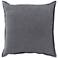 Surya Cotton Velvet Charcoal 20" Square Decorative Pillow