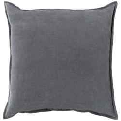 Surya Cotton Velvet Charcoal 20&quot; Square Decorative Pillow