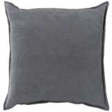 Surya Cotton Velvet Charcoal 22&quot; Square Decorative Pillow