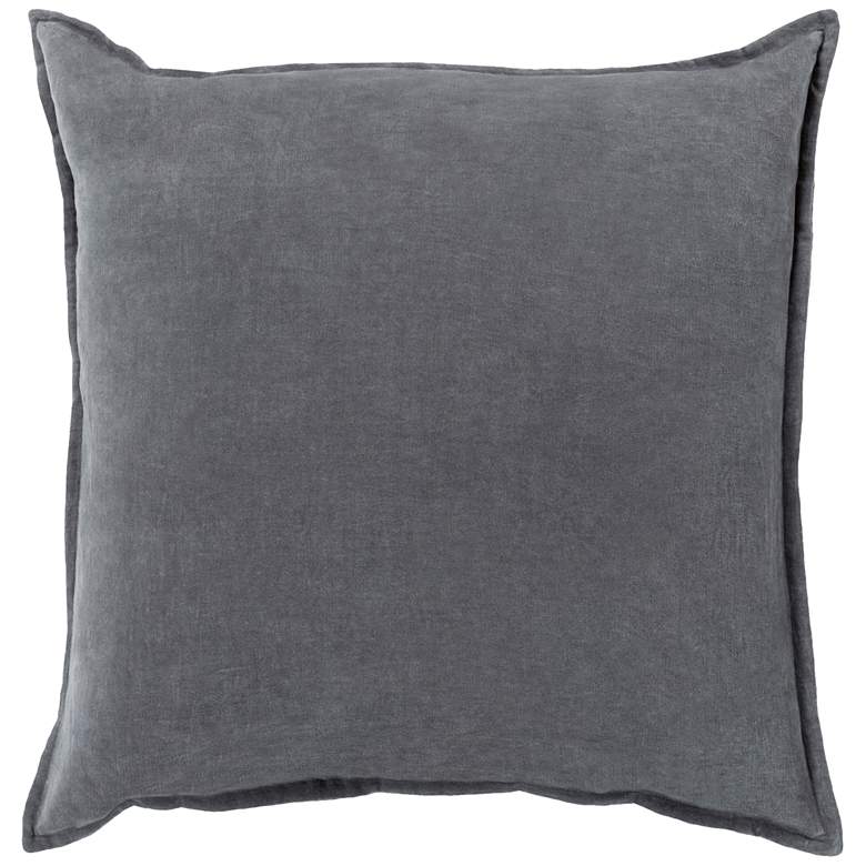 Image 1 Surya Cotton Velvet Charcoal 22" Square Decorative Pillow