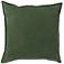 Surya Cotton Velvet Dark Green 18" Square Decorative Pillow