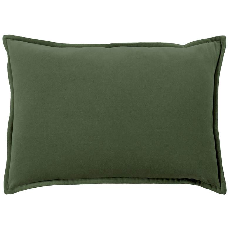 Image 2 Surya Cotton Velvet Dark Green 19" x 13" Decorative Pillow