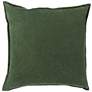 Surya Cotton Velvet Dark Green 22" Square Decorative Pillow