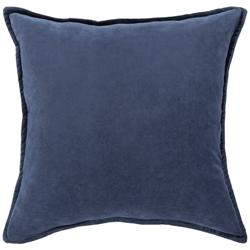 Surya Cotton Velvet Light Navy 18&quot; Square Decorative Pillow