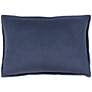 Surya Cotton Velvet Light Navy 19" x 13" Decorative Pillow in scene