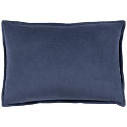 Surya Cotton Velvet Light Navy 19&quot; x 13&quot; Decorative Pillow