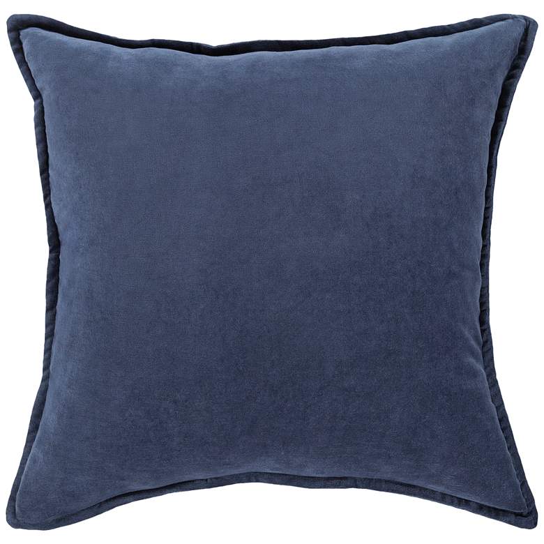 Surya Cotton Velvet Light Navy 20&quot; Square Decorative Pillow