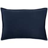Surya Cotton Velvet Navy 19&quot; x 13&quot; Decorative Throw Pillow