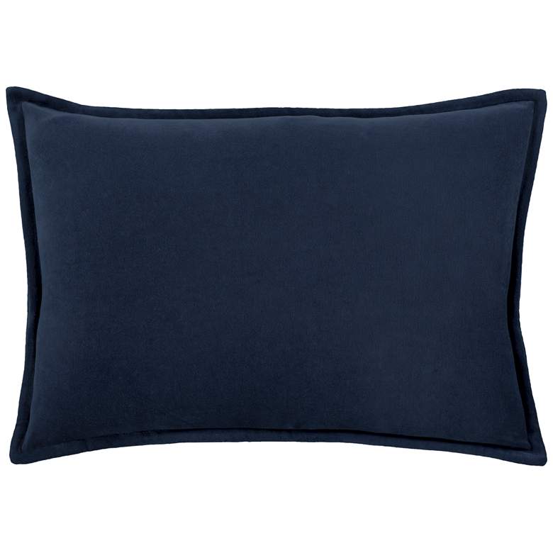 Surya Cotton Velvet Navy 19 inch x 13 inch Decorative Throw Pillow
