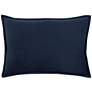 Surya Cotton Velvet Navy 19" x 13" Decorative Throw Pillow