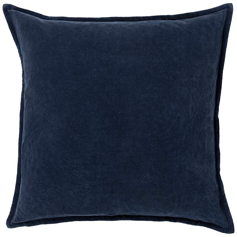 Image 1 Surya Cotton Velvet Navy 20" Square Decorative Throw Pillow