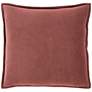 Surya Cotton Velvet Rust 18" Square Decorative Throw Pillow