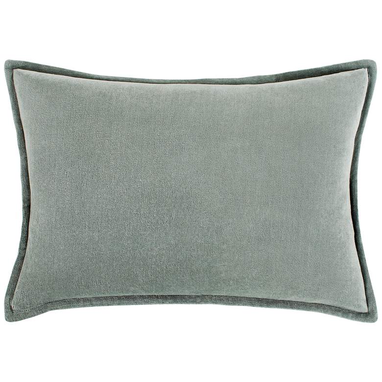 Image 1 Surya Cotton Velvet Sea Foam 19" x 13" Decorative Pillow