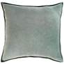 Surya Cotton Velvet Sea Foam 22" Square Decorative Pillow